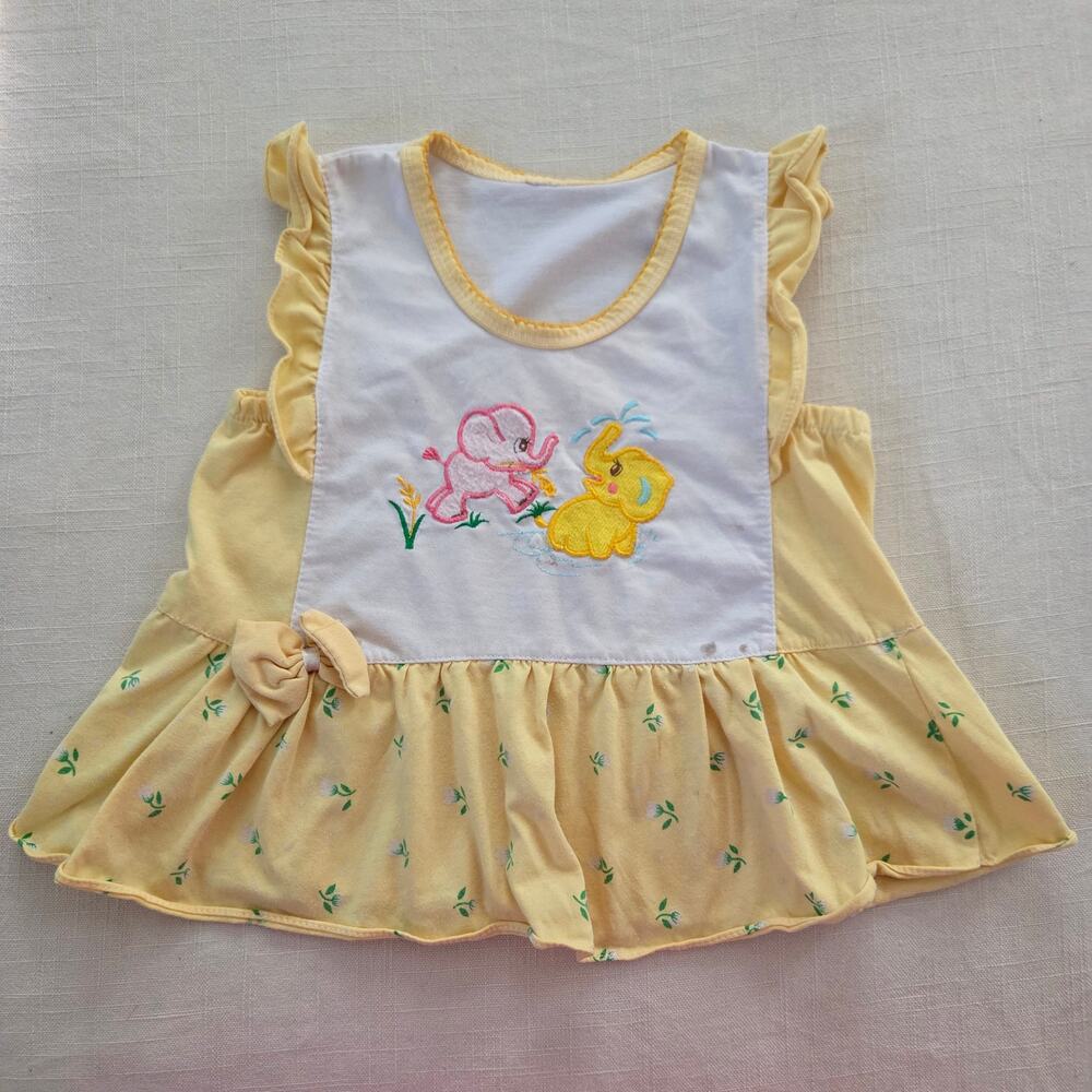 Vintage Elephants Floral Sleeveless Top 2t